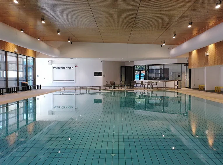 The indoor pool at The Pavilion